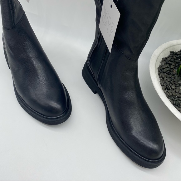 FRANCO SARTO BATTINA OVER-THE-KNEE BOOT wide calf in black leather size 9.5M NEW - Picture 6 of 8